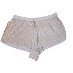Victoria's Secret Plisse Pleated Shorts Metallic Champagne Gold High Rise Large